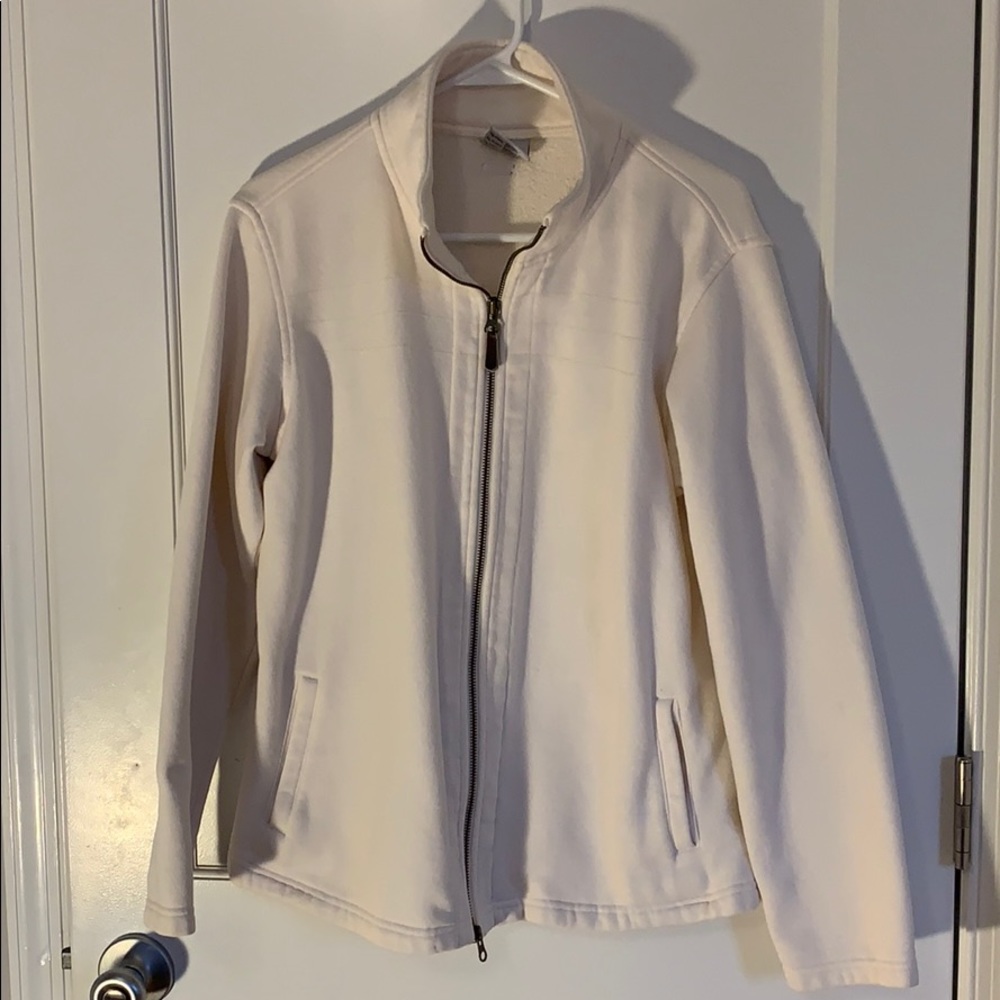 Columbia zip up sweat jacket cream color